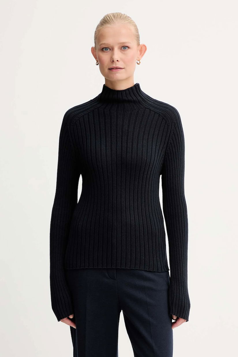 Marc O'Polo pulover de bumbac culoarea bleumarin, cu turtleneck, 509605960173