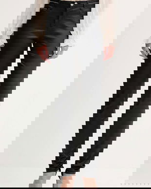 Morgan pantaloni culoarea negru, mulată, high waist, PALAO