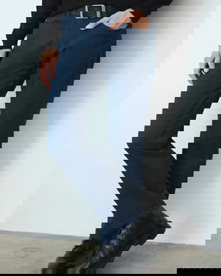 Medicine pantaloni culoarea albastru marin, drept