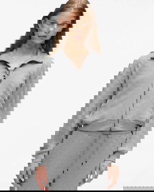 Karl Lagerfeld bluză culoarea gri, uni, A4W44017