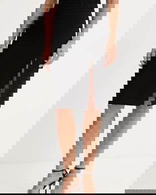 Morgan fustă culoarea negru, mini, creion, JANY.F