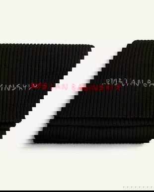 Ruslan Baginskiy eșarfă de lână culoarea negru, cu imprimeu, SKR033/034-MW-FL-CD24