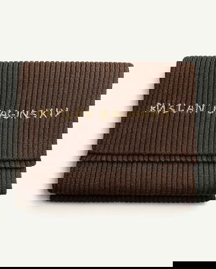 Ruslan Baginskiy eșarfă de lână culoarea maro, cu imprimeu, SKR09/036-MW-FL-CD24