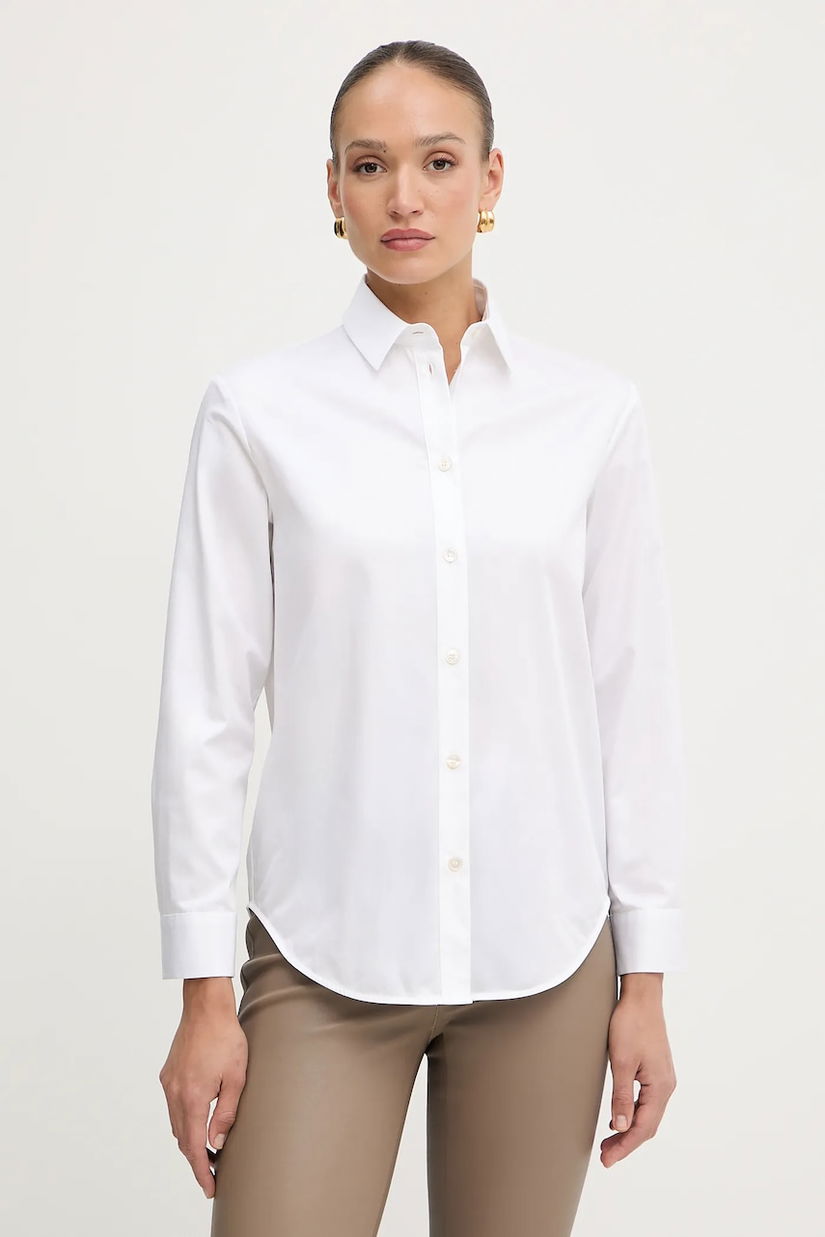 MM cămașă din bumbac DIONEA culoarea alb, cu guler clasic, regular, 2526116027600
