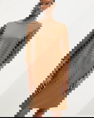 MM rochie DIONIGI culoarea maro, mini, drept, 2526626087600