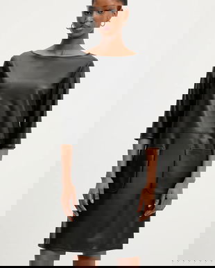 MM rochie DIONIGI culoarea negru, mini, drept, 2526626087600