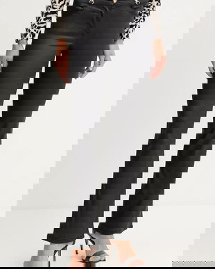 Morgan pantaloni culoarea negru, evazați, medium waist, PCURE