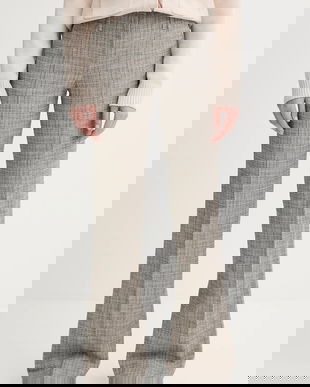 PS Paul Smith pantaloni cu lână culoarea bej, drept, medium waist, W2R-358T-T31313