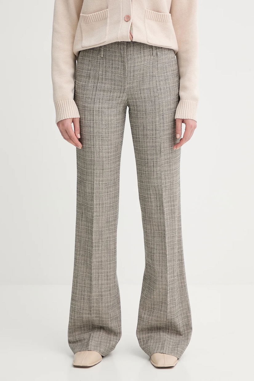 PS Paul Smith pantaloni cu lână culoarea bej, drept, medium waist, W2R-358T-T31313