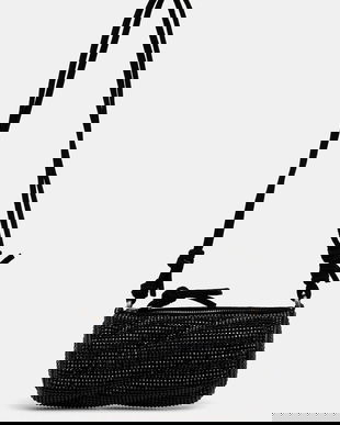 Fiorucci poșetă Suede Rhinestone Micro Mella culoarea negru, U01FMASL005LE05BK01