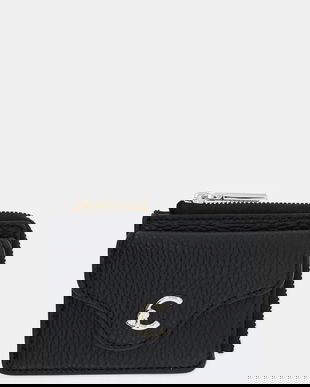 Coccinelle portofel de piele COCCINELLE C-ME culoarea negru, E2.SSL.17.B6.21