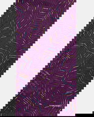 Viking fular împletit culoarea violet, cu imprimeu, 430/24/7130