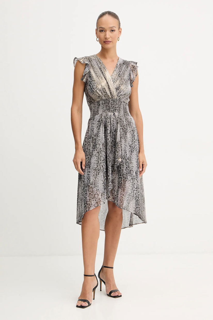 Morgan rochie culoarea gri, mini, evazați, RCOBA.F