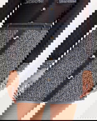 Morgan fustă culoarea bleumarin, mini, evazați, JOSCAR