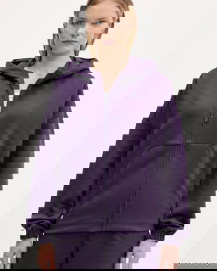 adidas bluză Future Icons culoarea violet, cu glugă, cu imprimeu, JX0441