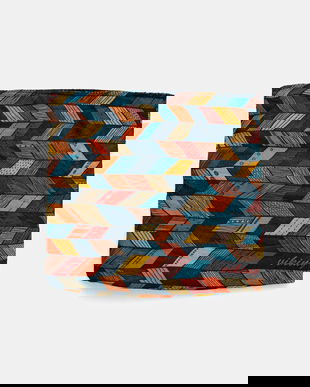 Viking fular împletit culoarea portocaliu, cu imprimeu, 490/22/4012