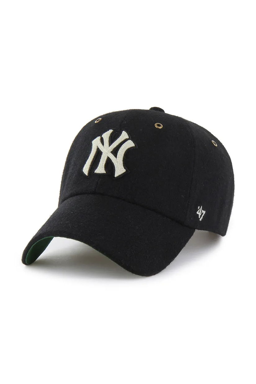 47 brand șapcă de baseball din amestec de lână MLB New York Yankees culoarea negru, B-GLDAG17WIS-BK