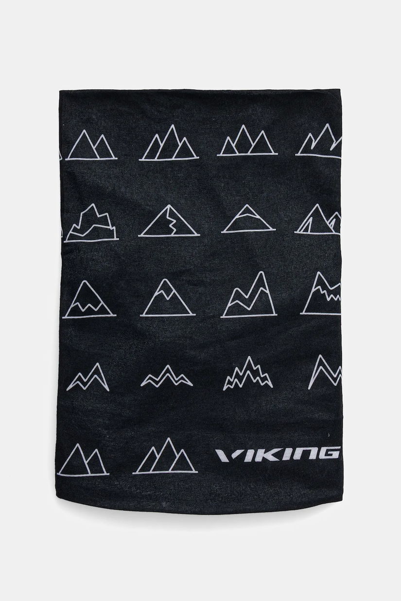 Viking fular împletit culoarea negru, cu imprimeu, 490/19/8228