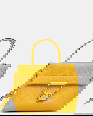 Coccinelle poșetă de piele ARLETTIS culoarea galben, MD5 18 02 01