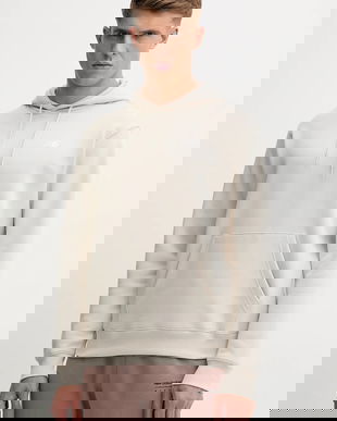 New Balance bluză culoarea bej, cu glugă, uni, MT41511TWF