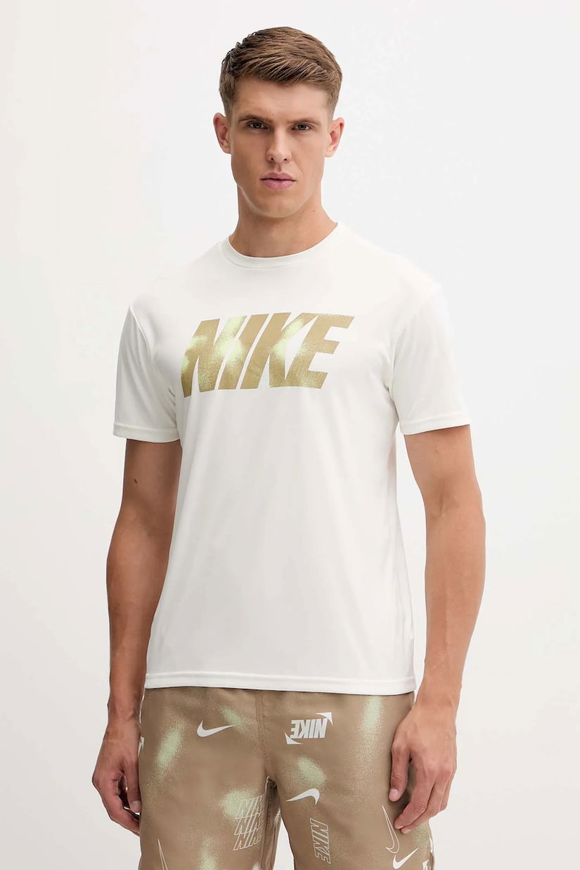 Nike tricou de înot culoarea bej, NESSF569