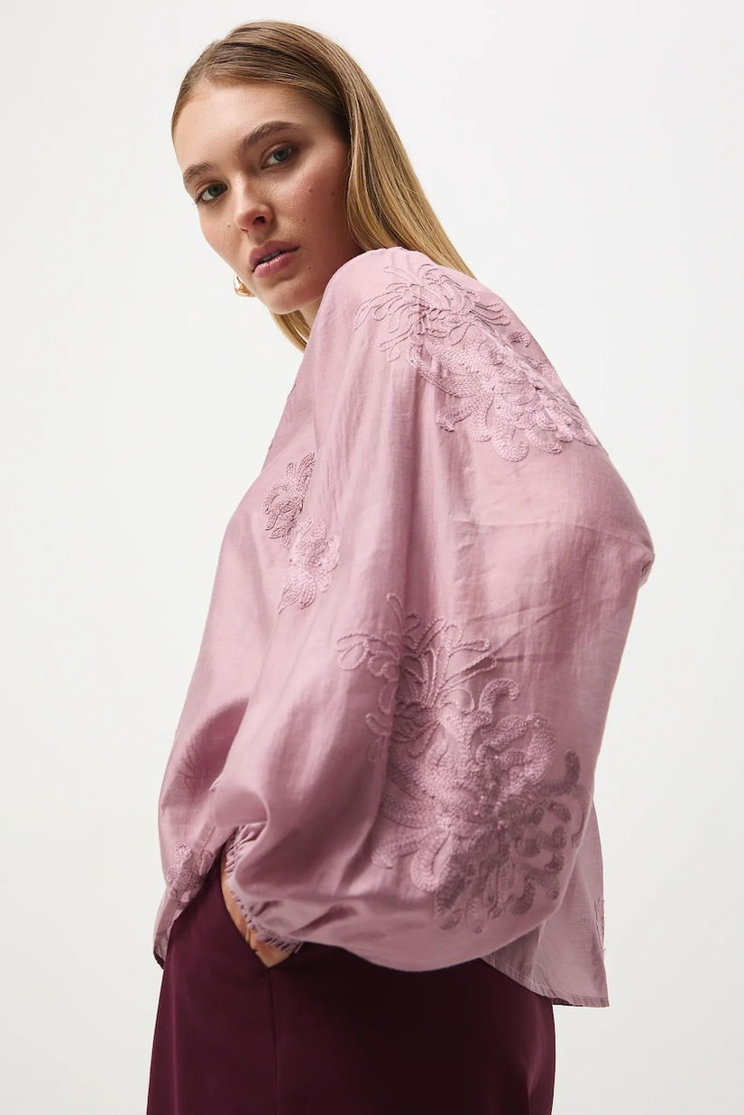 Medicine bluza culoarea roz, cu imprimeu