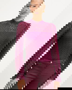 Morgan bluză TYRIA culoarea bleumarin, uni, TYRIA