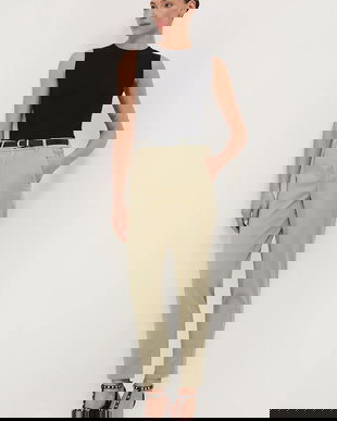 Medicine pantaloni culoarea negru, fason chinos, medium waist