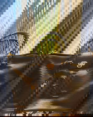 Geantă Ralph Lauren originală  piele naturală, neagră