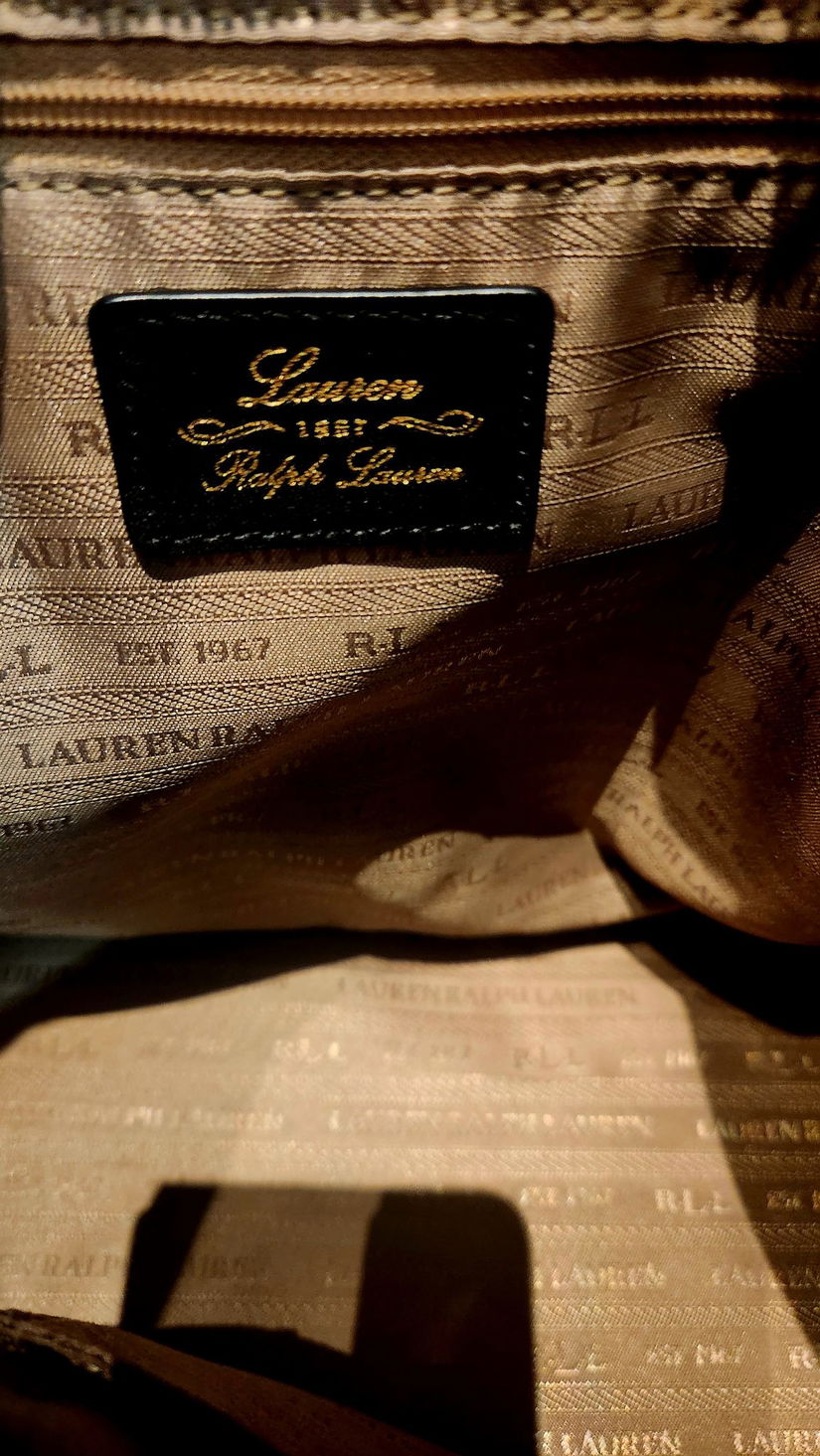 Geantă Ralph Lauren originală  piele naturală, neagră