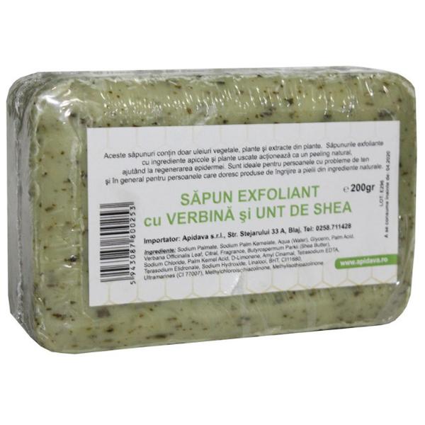 Sapun Exfoliant cu Miere, Verbina si Unt de Shea Apidava, 200g