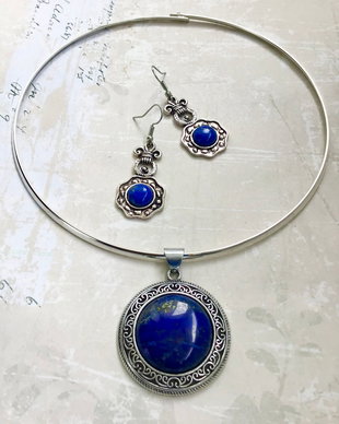 Set vintage lapis lazuli