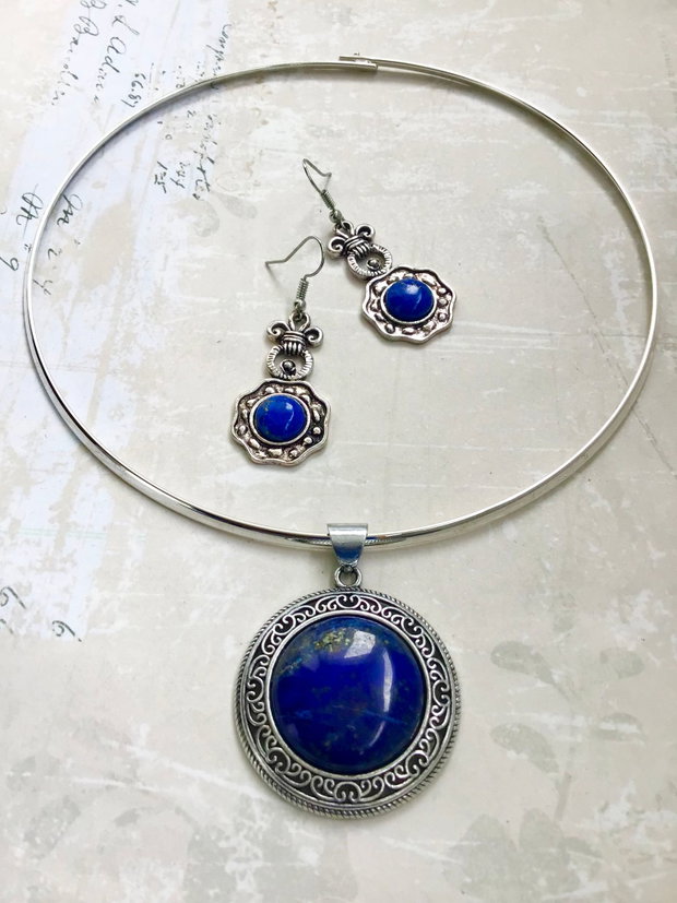 Set vintage lapis lazuli
