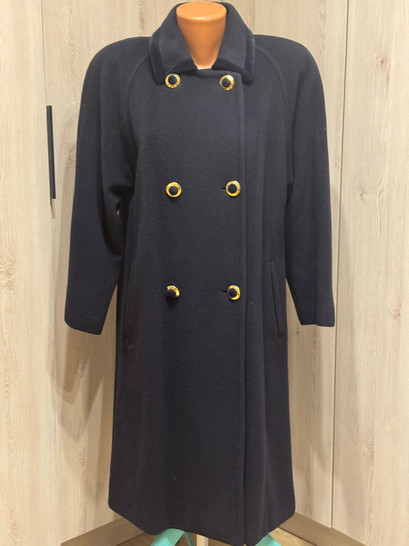 SUPERB PARDESIU STOFA LANA GARNITURA CATIFEA NASTURI AURII MARIME L/XL ITALIA
