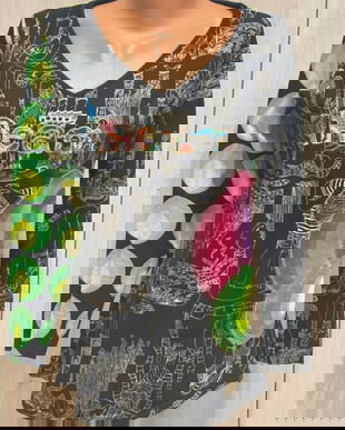 BLUZA MANECA LUNGA DESIGUAL ,MARIME XL