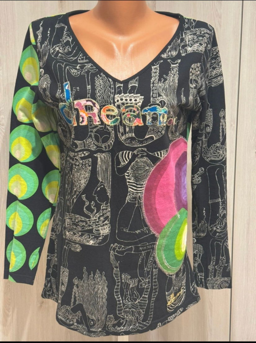 BLUZA MANECA LUNGA DESIGUAL ,MARIME XL