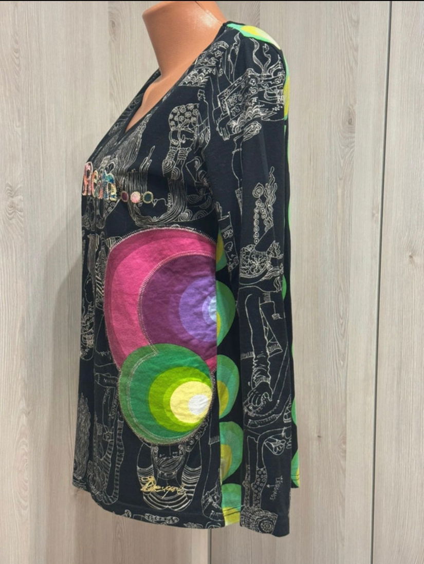 BLUZA MANECA LUNGA DESIGUAL ,MARIME XL