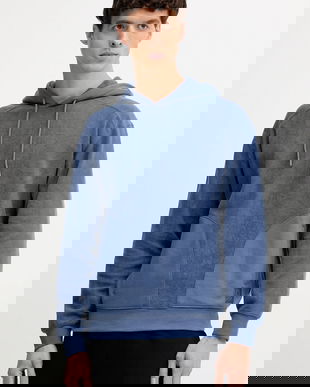 United Colors of Benetton hanorac de bumbac cu glugă, uni, 3NMEU201X