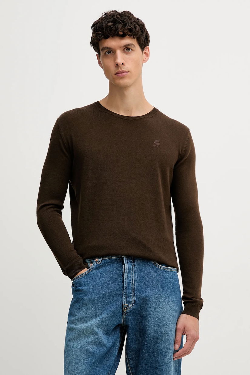 Karl Lagerfeld pulover de lână culoarea maro, light, 554399.655000