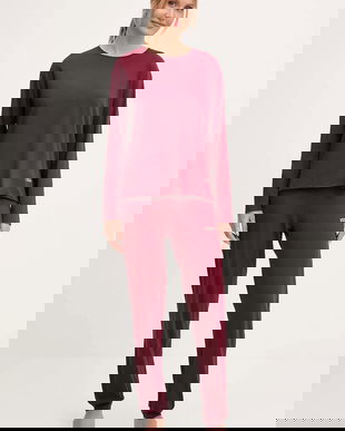 United Colors of Benetton pijamale de bumbac culoarea bordo, 35VB3P048