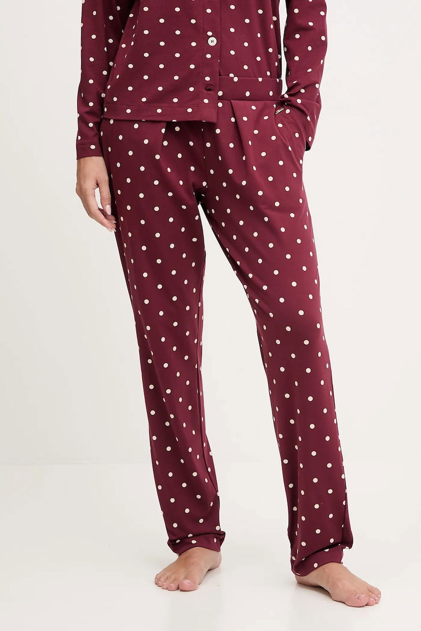 United Colors of Benetton pantaloni de pijama culoarea bordo, 3ZMB3F04P