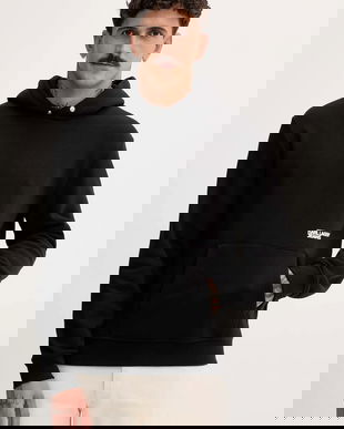 Karl Lagerfeld Jeans bluză culoarea negru, cu glugă, cu imprimeu, A4M20022