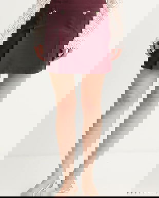 Morgan fustă culoarea bordo, mini, evazați, JPALE