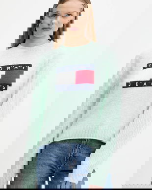 Tommy Jeans pulover din amestec de lână culoarea turcoaz, light, DW0DW21782