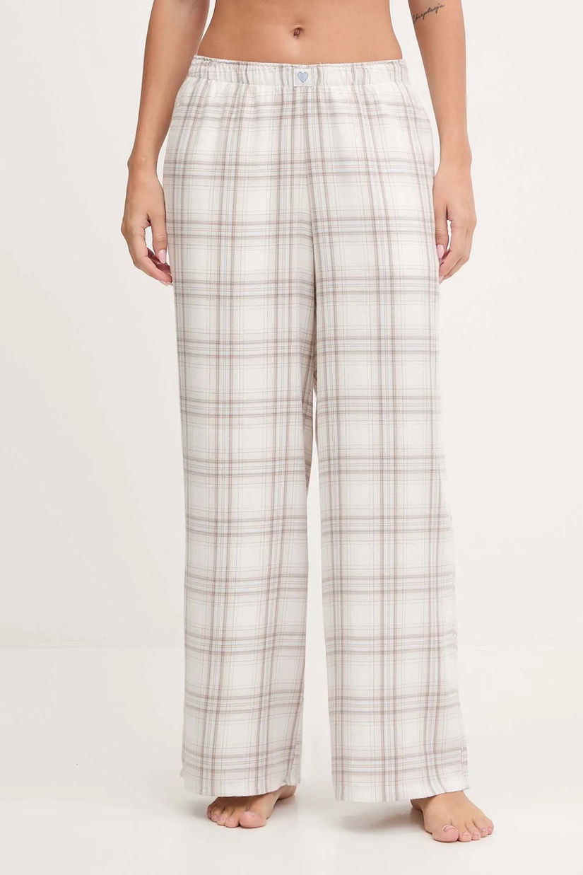 Hollister Co. pantaloni de pijama culoarea bej, KI346-5054