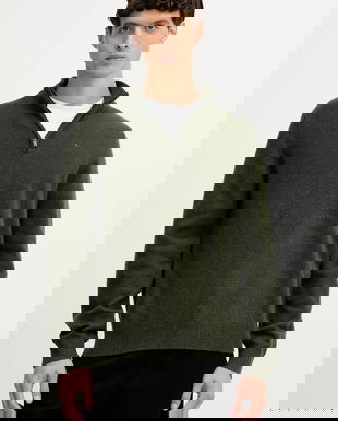 Hackett London pulover de lână culoarea verde, HM7000078