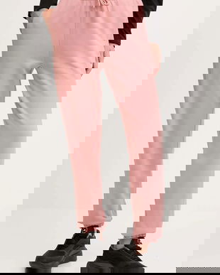 adidas by Stella McCartney pantaloni de trening din bumbac culoarea portocaliu, uni, JX2717