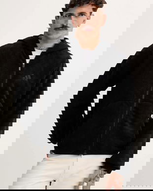 adidas hanorac fleece Future Icons culoarea negru, cu glugă, uni, JM6053