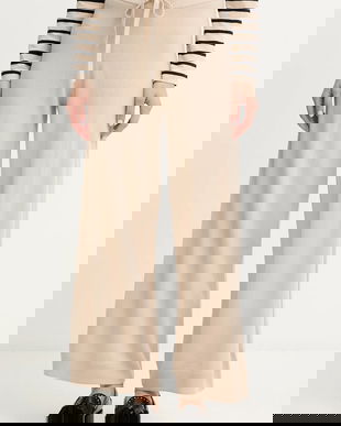 Weekend Max Mara pantaloni de lână JOSEF culoarea bej, 2525336012600