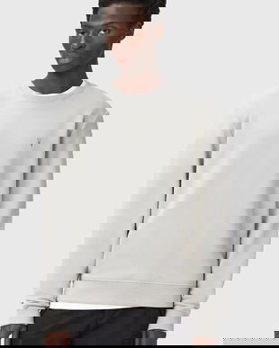 AllSaints hanorac de bumbac RAVEN CREW culoarea bej, uni, M037NB